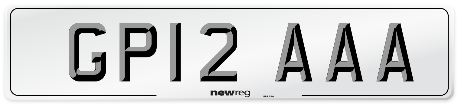 GP12 AAA Number Plate from New Reg